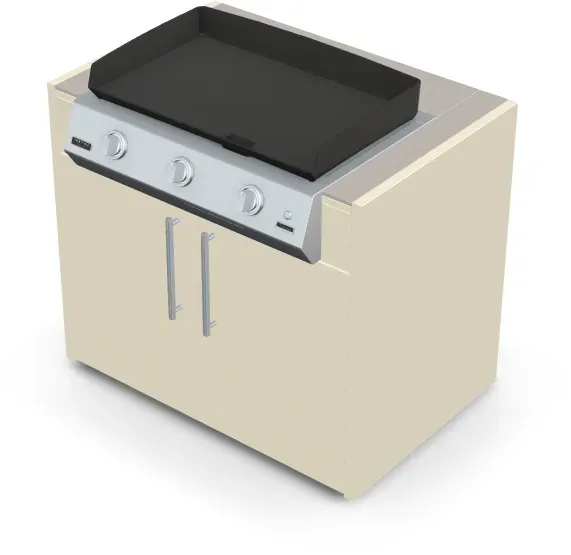Brabura KC 100 Plancha Körper - Pietra Di Luna / Perle Blanche / Silberner Griff