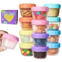 12 Stück Kleine Dosen mit Deckel Plastik, Kleine Gefrierdosen 50ml, Mini Plastikdosen mit Deckel, Gefrierbehälter für Snacks, Stapelbar und Wiederverwendbar, mit Skalenmarkierung, für Dips, Gewürze