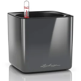 LECHUZA Cube Glossy 14 Komplettset 14 x 14 x 13,5 cm anthrazit highgloss