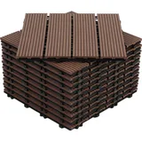 Randaco Terrassenfliesen 10m2 Holzfliesen Für Terrasse Balkon Terrassenfliesen Holz Fliesen Mit Klicksystem 30x30 Cm 110 Stück Braun