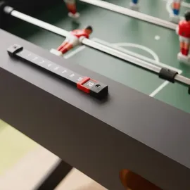 Relaxdays Kickertisch, klappbar, HBT: 78 x 122 x 61 cm, Fußballkicker für Kinder & Erwachsene, mit 3 Bällen, Dunkelbraun