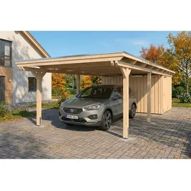 SKANHOLZ Emsland Flachdach Carport 4,02 x 8,46 m unbehandelt inkl. Abstellraum