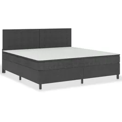 vidaXL Boxspringbett Dunkelgrau Stoff 200x200 cm