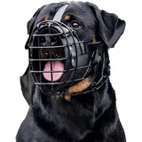 Verstellbarer Maulkorb aus Metall und Leder, für Deutscher Schäferhund, Dobermann, Rottweiler und andere mittelgroße und große Hunde(Packung enthält: Maulkörbe * 10 Stück)