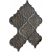 Loberon Wandornament 6er Set Halira - Handgefertigt - Kunstvolles Antik-Finish - Vintage-Eleganz - zum Ankleben - Wanddekoration - Eisen, antikschwarz