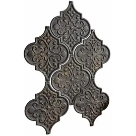 Loberon Wandornament 6er Set Halira - Handgefertigt - Kunstvolles Antik-Finish - Vintage-Eleganz - zum Ankleben - Wanddekoration - Eisen, antikschwarz