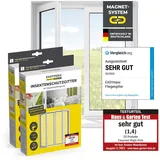 EasyMaxx Insect Protect Fliegengitter Fenster mit Magnetbefestigung | zuschneidbares Moskitonetz | Insektenschutz Fenster bis 150 x 180 cm | Mückenschutz Fliegennetz Magnet - leichte Montage [2 Stück]