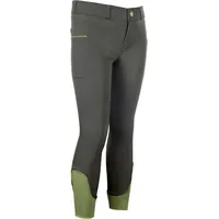 HKM Kinder Claire Silikon-Vollbesatz Reithose, Graugrün, 134/140