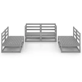 vidaXL Garten-Lounge-Set 6-tlg. grau Kiefer