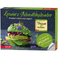 ROTH Gewürz-Adventskalender "Vegane Rezepte" gefüllt mit 24 hochwertigen Kräutern und Kochbuch mit veganen Kochideen für den Advent