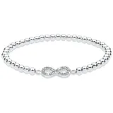 Elli Infinity Armband Weiß 925 Sterling Silber mit Kristallen von Swarovski 18 cm