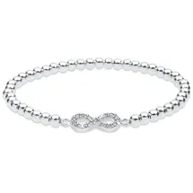 Elli Infinity Armband Weiß 925 Sterling Silber mit Kristallen von Swarovski 18 cm