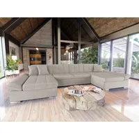 Mirjan24 Ecksofa Alia mit Regulierbare Armlehnen, U-Form vom Hersteller, mit Zwei Bettkasten und Schlaffunktion, Eckcouch Sofa Couch Wohnlandschaft Velo 622)