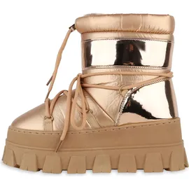 VAN HILL Damen Winter Boots Bequeme Profil-Sohle Schuhe 217516 Rose Gold, 39 - 39