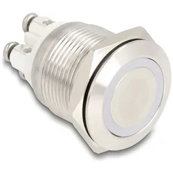 Delock Drücktaster - für 19 mm Installation, 4 x Schraubklemmen, gelbe LED