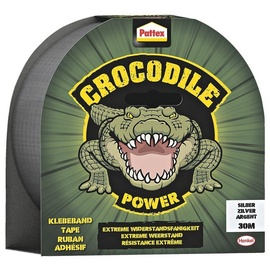 Pattex Crocodile Power Tape für verschiedene Materialien, silber,