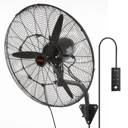 VEVOR Nebelventilator, 61,6 cm oszillierender, wasserdichter Ventilator, 3 Geschwindigkeiten, 7000 CFM, gewerblicher oder privater Ventilator zur Kühlung von Lagerhäusern, Gewächshäusern, Werkstätten