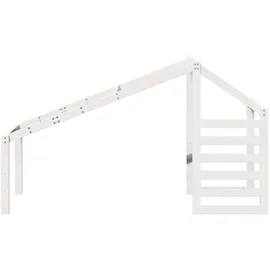 vidaXL Kinderbett Dach 198 x 97 x 113 cm Kiefer massiv weiß