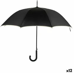 Regenschirm Schwarz Creme Metall Faser 95 x 95 x 86 cm (12 Stück)