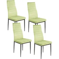 Hti-Living Esszimmerstuhl Samt 4er Set Memphis Hellgrün