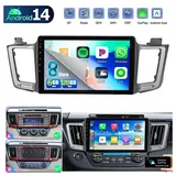 ESSGOO DAB 6+128G Android 14 Autoradio Für Toyota RAV4 13-18 Carplay Navi BT Autoradio (Digitalradio (DAB), 6GB+128GB, RDS, AM, FM, Carplay Android Auto Bluetooth EQ USB GPS Navi WIFI Touchscreen) silberfarben