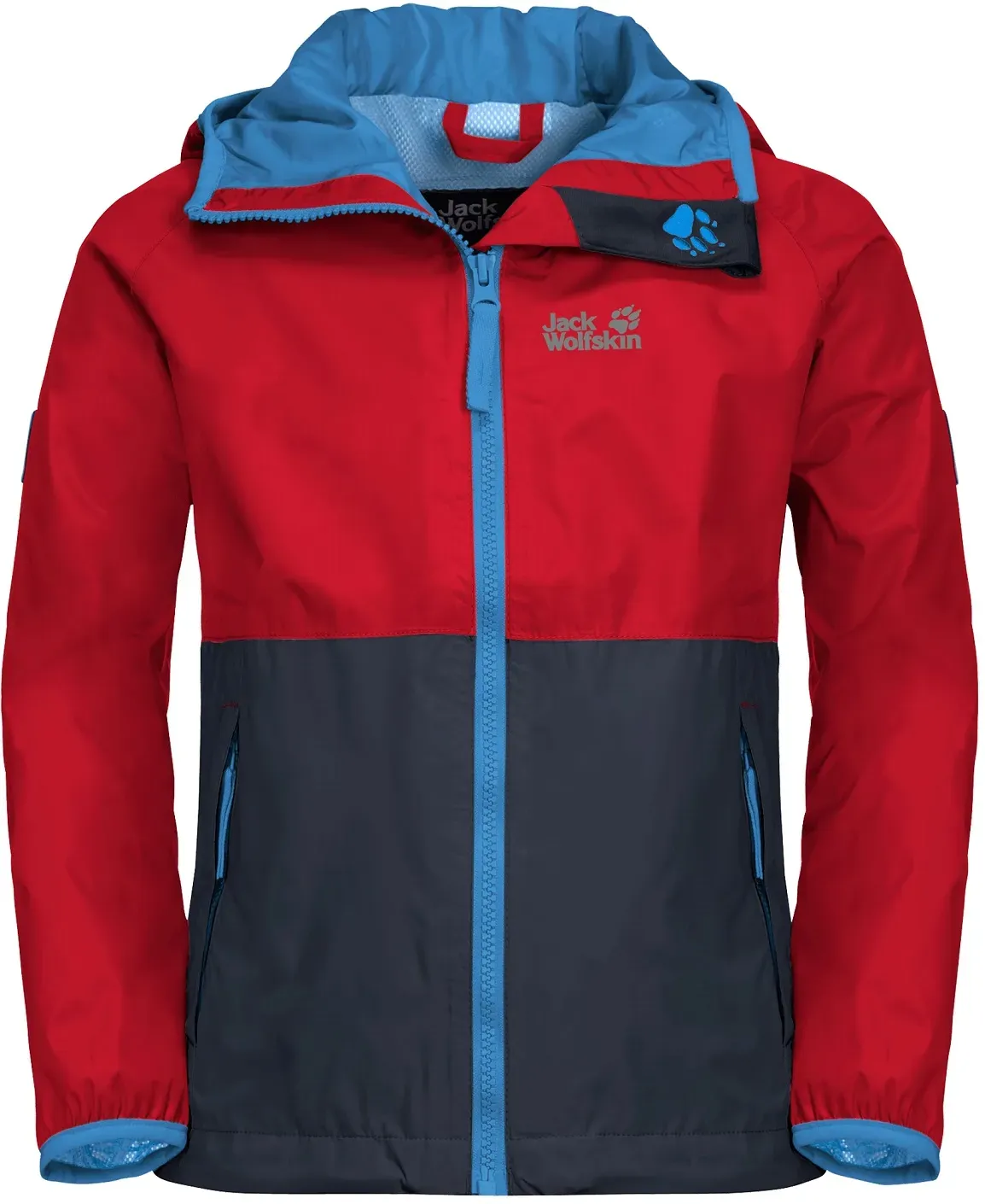 Jack Wolfskin Regenjacke Rainy (wind- und wasserdicht) rot Jugendliche