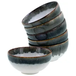 Dipschale CREATABLE "Cascade, Schale 6-tlg", grau, Ø:12cm, Steinzeug, Schüsseln, Rekativglasur, Healthy Food