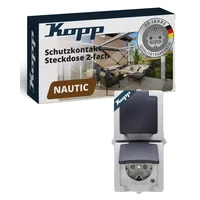Kopp Feuchtraumsteckdose 2-fach Grau 1 St.