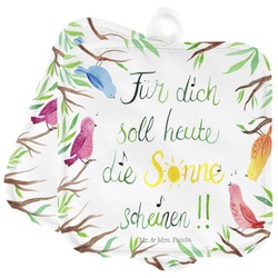 Mr. & Mrs. Panda Topflappen Vögel Sonne - Geschenk, Topflappen, Topflappen lustig, Blumen Deko, O, (1-tlg)