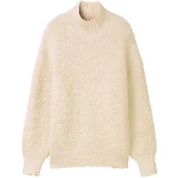 TOM TAILOR Damen Lockerer Bouclé Pullover, braun, Uni, Gr. XXL