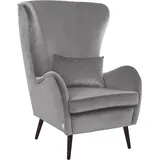 Guido Maria Kretschmer Home & Living Sessel "Salla auch in Fellimitat und Feincord, viele Bezugsarten, Ohrensessel", grau, H:118cm T:94cm, Samtcord (92% Polyester 8% Polyamid), Struktur (100% Polyester), Struktur Hahnentritt (100% Polyester), Struktur fein (100% Polyester), Samtoptik (100%