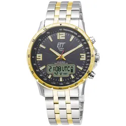 ETT Eco Tech Time EGS-11553-21M Funk-Solar Herrenuhr Professional Bicolor