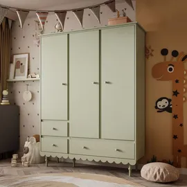 lookway Kleiderschrank BABUSHKA 3-türig Buche olivgrün