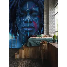 Living Walls Vliestapete Tribal-Portrait 10 m 1 St Blau/Rot