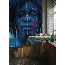 Living Walls Vliestapete Tribal-Portrait 10 m 1 St Blau/Rot