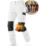tmg international Arbeitshose Arbeitshose Bundhose Cargohose Style Arbeitshose Herren mit Kniepolstertaschen in Übergrößen erhältlich weiß 66