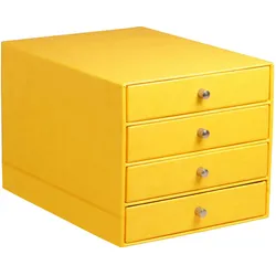 Rhodiarama Schubladenbox mit 4 geschlossenen Laden, Kunstleder, 24,8x32 ,7x22,8cm - Narzisse 318966C