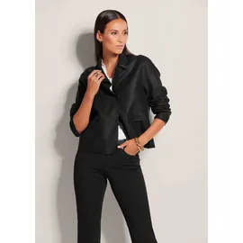 Madeleine Wollblazer mit Klappkragen und Pattentaschen in schwarz | Gr.: 44