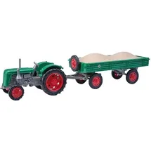 BUSCH 210110112 - Traktor Famulus mit Anhänger und Kiesladung Grün 1:87