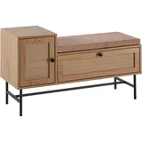 FineBuy Schuhbank 100 x 60 x 38 cm Eiche / braun