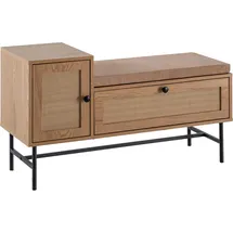 FineBuy Schuhbank 100 x 60 x 38 cm Eiche / braun
