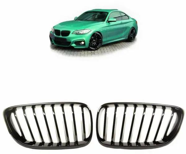 Sport-Performance Kühlergrill für BMW 2er F22 F23 passend Schwarz Glanz auch M2