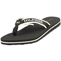 Tommy Hilfiger Webbing Flip-Flops für Damen, Schwarz, Größe 38, weiß, 38 EU - 38 EU