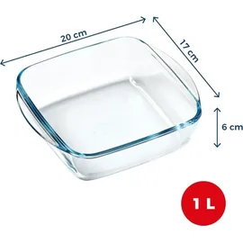 Pyrex PREPWARE Quadratische Glasschale, 20 x 17 cm, 1 l