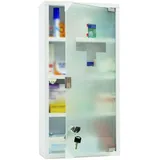 Style home Medizinschrank abschließbar 4 Fächer 60x30x12cm Metall Weiß