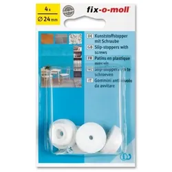 Kunststoffstopper mit Schraube fix-o-moll 24mm weiß