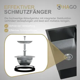 Hago Einbauspüle 68 x 45 cm Anthrazit