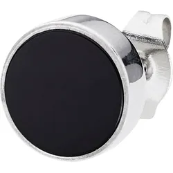 Single-Ohrstecker HECHTER PARIS "Schmuck Geschenk Single Ohrstecker", schwarz (edelstahlfarben, schwarz, schwarz), Ohrringe, Herren, Edelstahl, mit Farbstein-Imitat