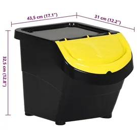 vidaXL Abfalleimer 78 l Schwarz