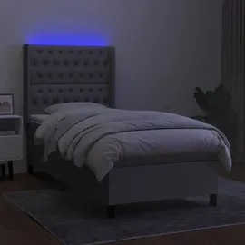 vidaXL Boxspringbett 100 x 200 cm Hellgrau